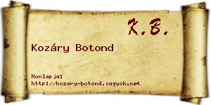 Kozáry Botond névjegykártya