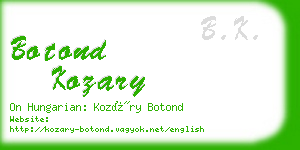 botond kozary business card